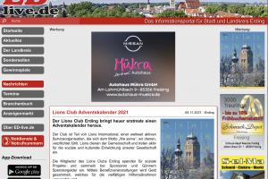 ED live Pressebericht - Lions Club Adventskalender 2021 Erding